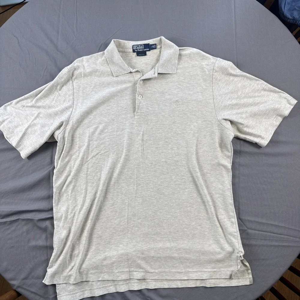 Polo Ralph Lauren Classic Fit Short Sleeve Cotton Polo Shirt Light Gray L